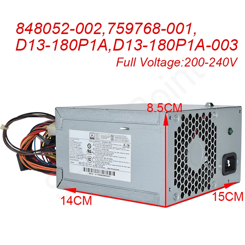 

New Power Supply 24+4 Pin 180W 848052-002 759768-001 D13-180P1A D13-180P1A-003 For Pro 400 G3 MT