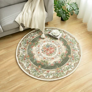 Jacquard Round Mat For Home Decor Living Room Sofa Chairs Floor Carpets Bedroom Balcony Bedside Area Rugs Washable 90/120cm