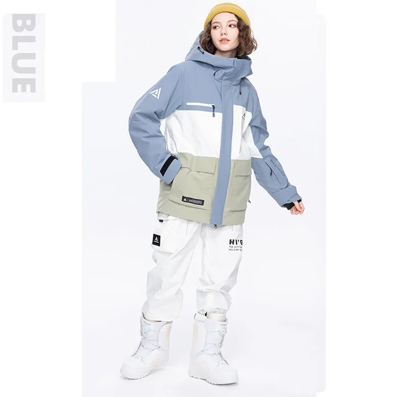 

Новинка 2022, зимний лыжный костюм для мужчин, бега, лыж, женщин, теплый водонепроницаемый женский свободный ветрозащитный костюм для катания на лыжах, сноуборде, куртка, брюки, костюмы