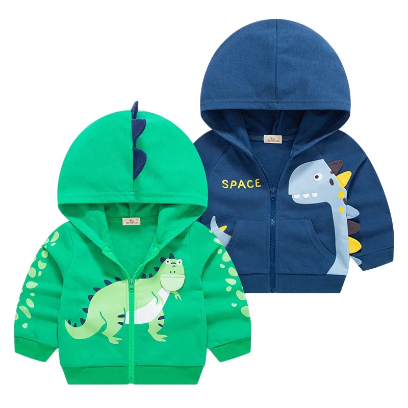 

Baby Boys Jacket Toddler Coat Spring Autumn Kids Boys Clothes Long Sleeves Cartoon Dinosaur Cardigan Coat Children's Clothing