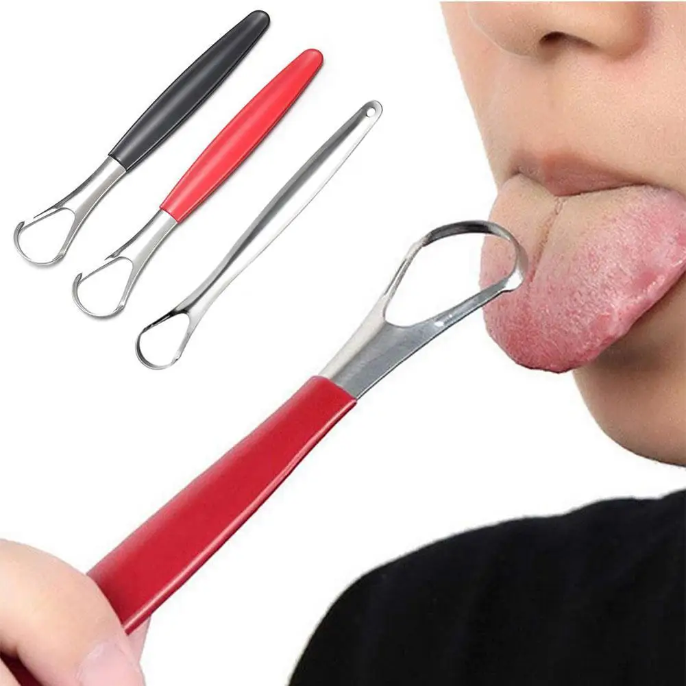 

Tongue Scraper Cleaner Adult Surgical Grade Eliminate Bad Breath Stainless Steel Metal Tongue Scarper Brush Dental Scrapper Tool