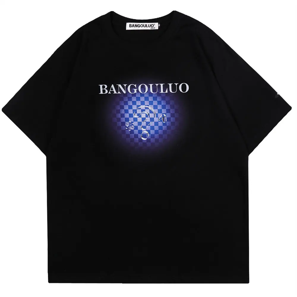 

Футболка мужская оверсайз с круглым вырезом, хлопок, короткий рукав, цифровой принт, Повседневная Уличная одежда, стиль Харадзюку, хип-хоп, л...
