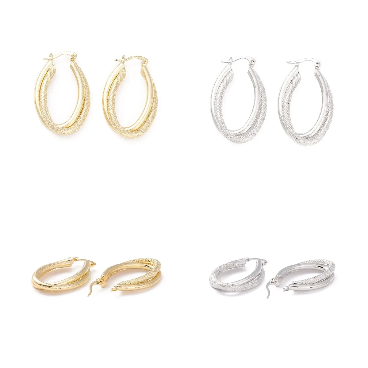 

Kissitty 5 Pairs Gold Color Chunky Textured Huggie Hoop Earrings For Women Jewelry Findings Gift