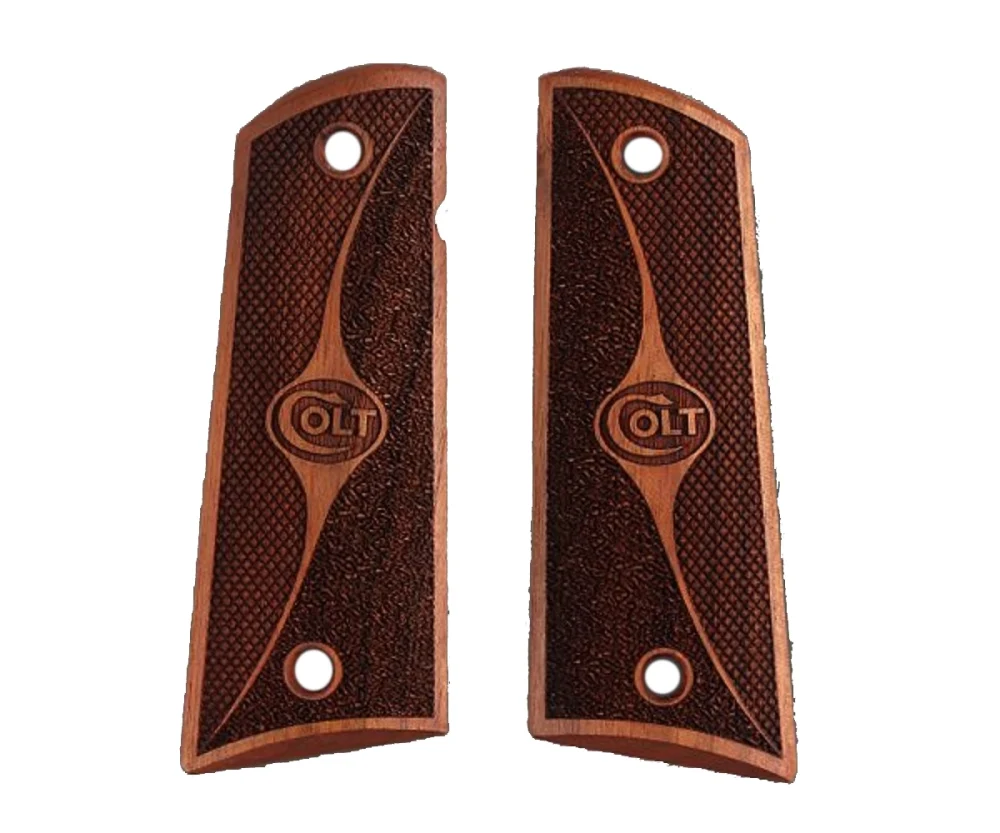 KSD Brand Colt 1911 FIT Model Compatible Rosewood Grips Double-Checkering