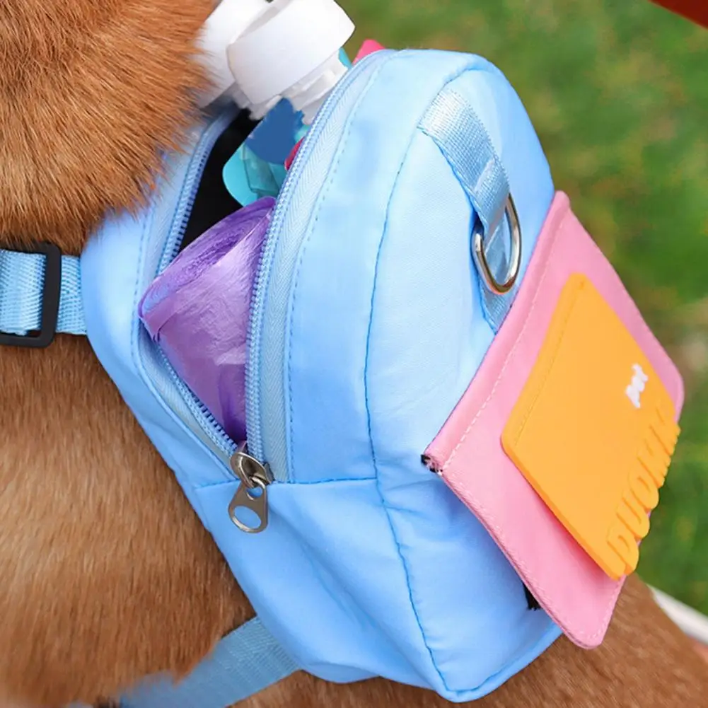 

Stylish Dog Backpack Bright Color Pet Dog Travel Backpack with Traction Rope Wear Resistant Dog Treat Bag Pet Supplies