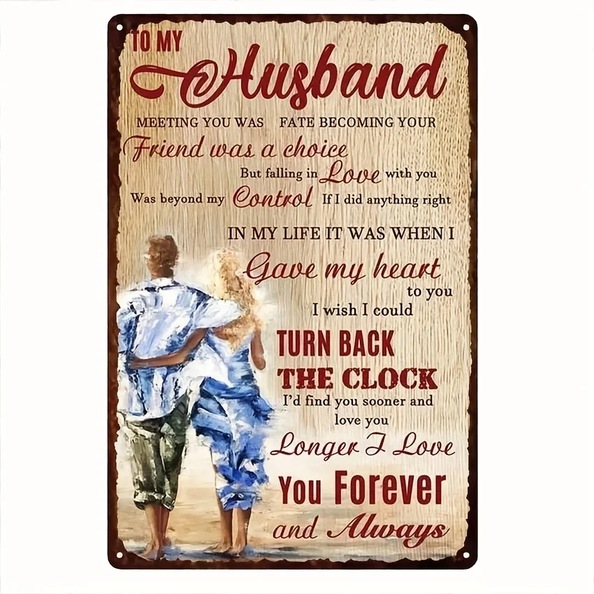 

Retro Tin Sign Metal Poster Vintage Wall Decor Words for Husbands Wall Art for Living Room Bedroom Decoration, Room Decor