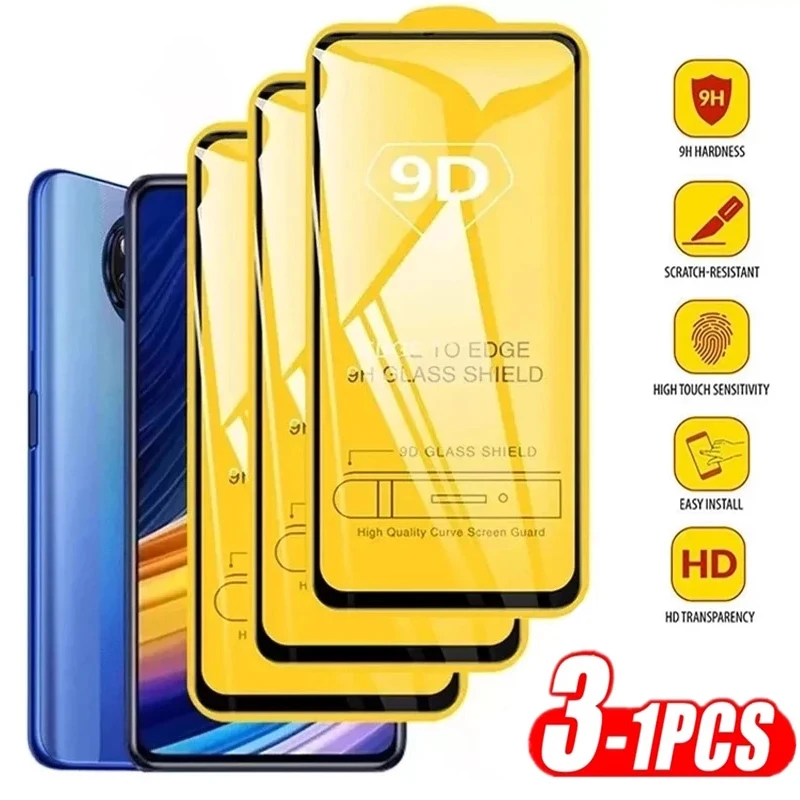 

9D Protective Glass For Xiaomi Redmi Note 12 Pro 11 10S 10 9S 9 8T Screen Protector on Redmi 9A 9C 9T 10C 8 7 6 5 Tempered Glass