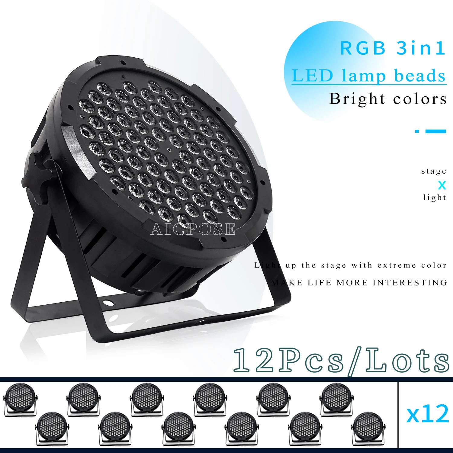 

12 шт. 80*3 Вт RGB 3в1 освещение 80x3 Вт led Par огни плоские par led dmx512 Свадебная вечеринка в стиле диско освещение профессиональная сцена dj оборудование