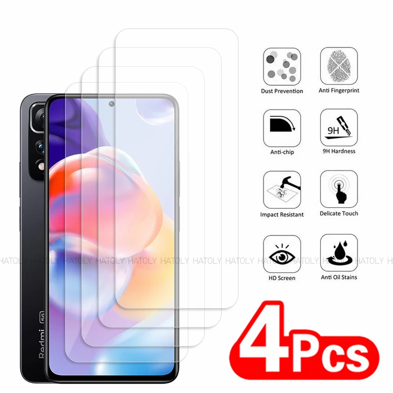 2/4 шт. Защитное стекло для экрана Xiaomi Redmi Note 11 Pro Plus