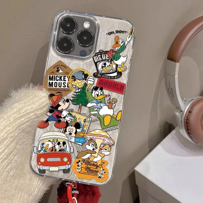 Чехол для iPhone 11 12 13 14 15 16 17 Pro Max Plus с изображением Микки Мауса, Дональда Дака, в стиле аниме, с солнцезащитными очками и напитками, противоударный чехол Pluto Drive (art.: 3920dabeff99c) - 3920dabeff99c