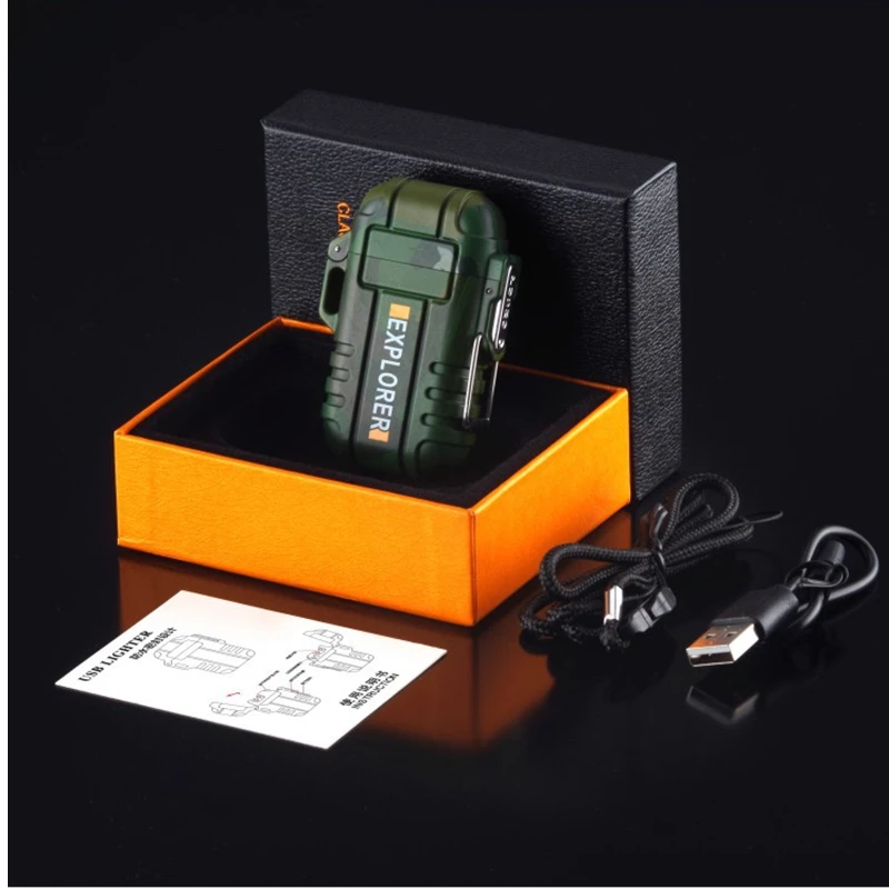 Электрическая зажигалка с двойной дугой и USB-зарядкой портативная ветрозащитная