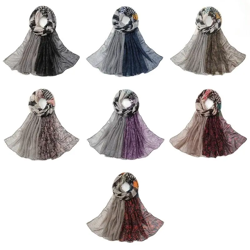 

2022 Fashion Luxury Brand Women Paisley Cashew Floral Cotton Shawl Spring Autumn Wrap Hijab Lady Pashmina Viscose Foulards Stole