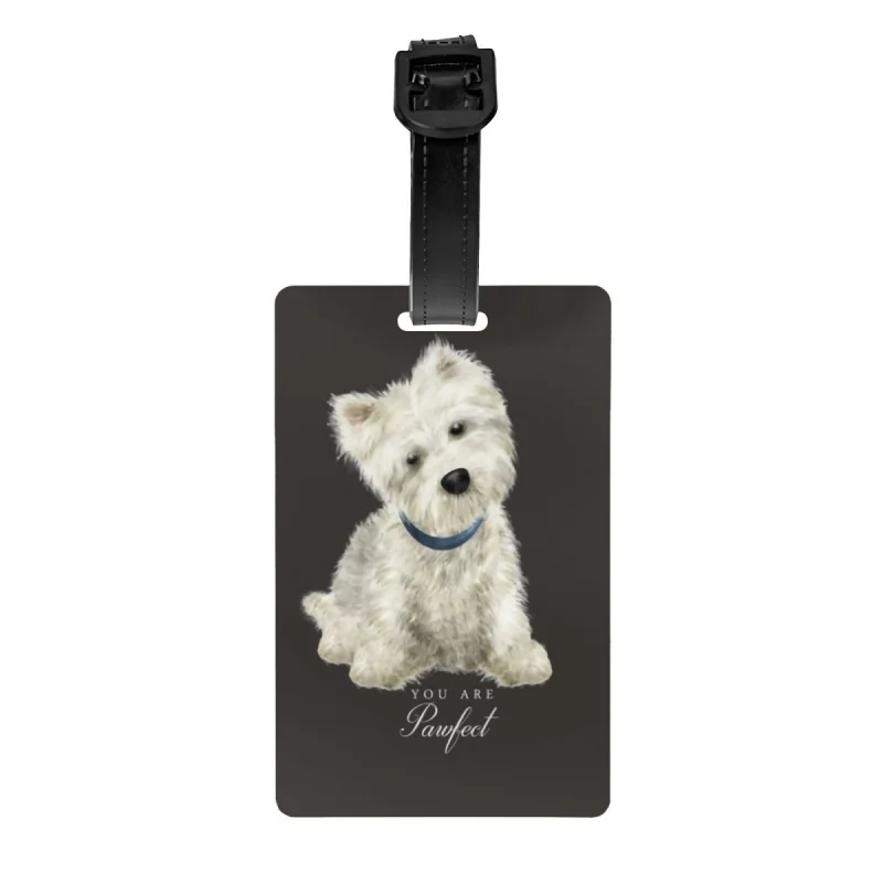 

Ярлык для багажа с изображением собаки Cute West Highland White Terrier для чемоданов Westie щенка