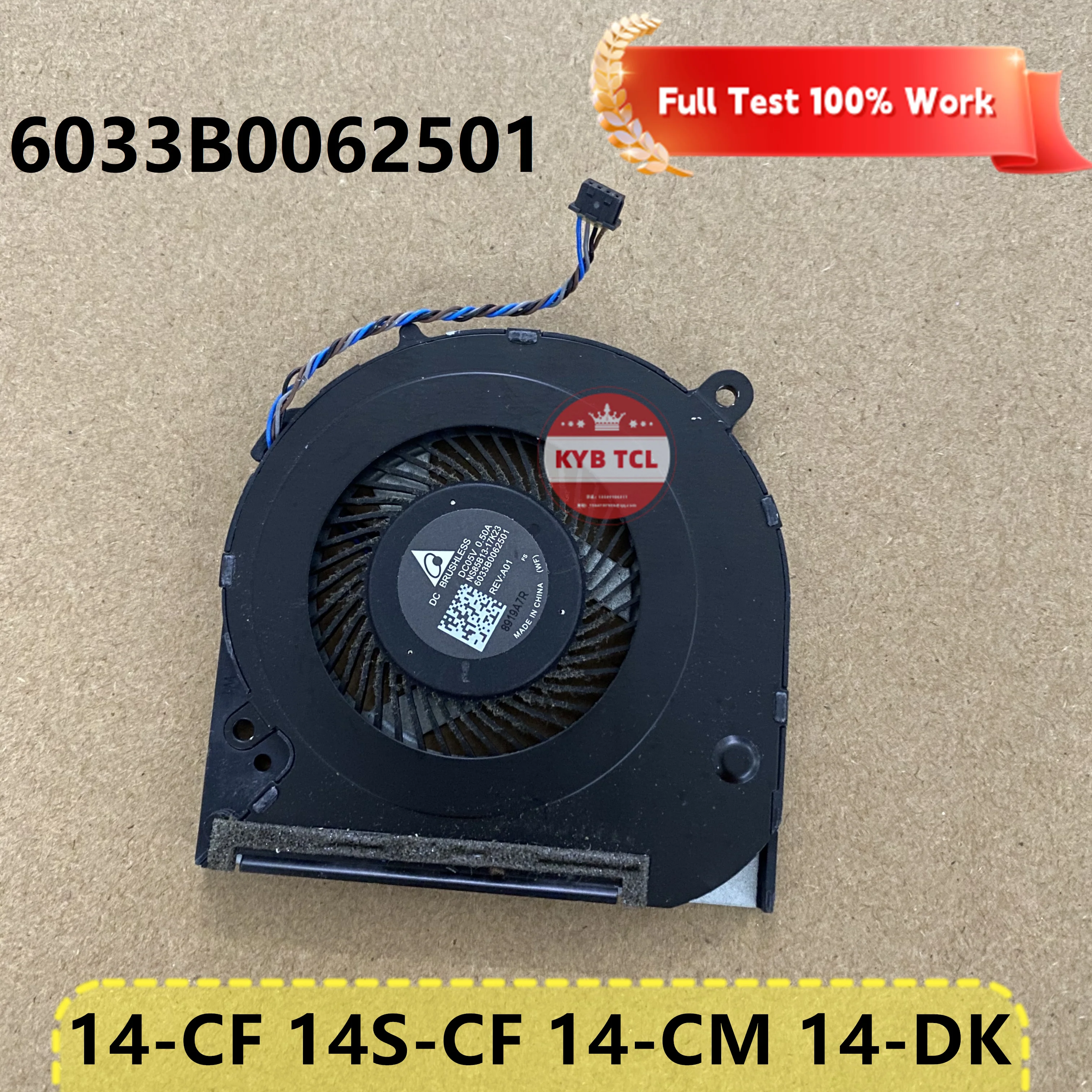 

Genuine Laptop CPU Cooling Fan Notebook For HP 14-CF 14S-CF 14-CM 14-CF0052OD 14-DK 14-dk0002dx Original 6033B0062501