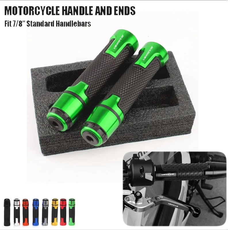 

Motorcycle CNC Aluminum Handlebar Grips Hand Grips Ends 7/8" 22mm FOR KAWASAKI VERSYS X250 X300 VERSYS 1000 650cc all years