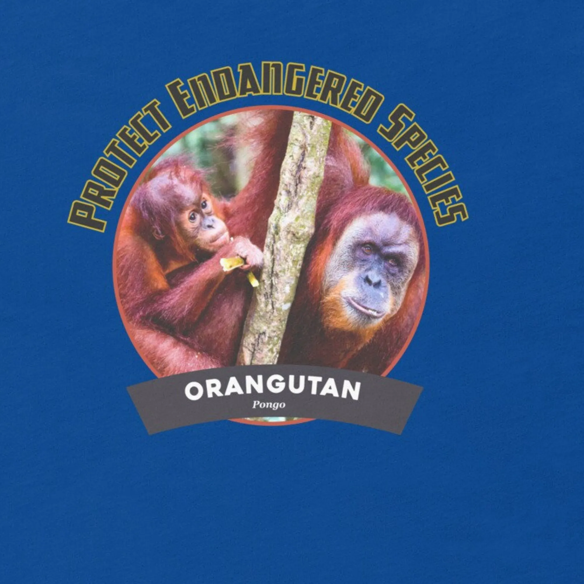 Футболка с изображением животных под угрозой исчезновения орангутана