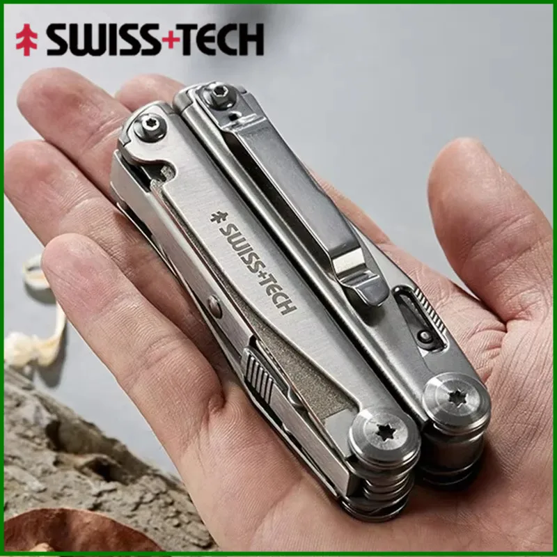 Фото SWISS TECH 18 в 1, многофункциональные плоскогубцы, складной многофункциональный комбинированный инструмент, карманный нож, портативное уличное оборудование EDC №2