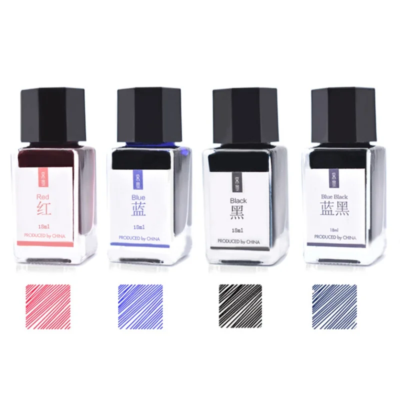 

Black/Red/Blue Colorful Glass Fountain Ink Refill Bottled 18ml Non-carbon School Student Stationery Office Supplies