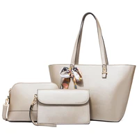 traveasy 2022 versatile 3 pcs set womens bags solid color bow trim cute girls purses shoulder bags and handbags set