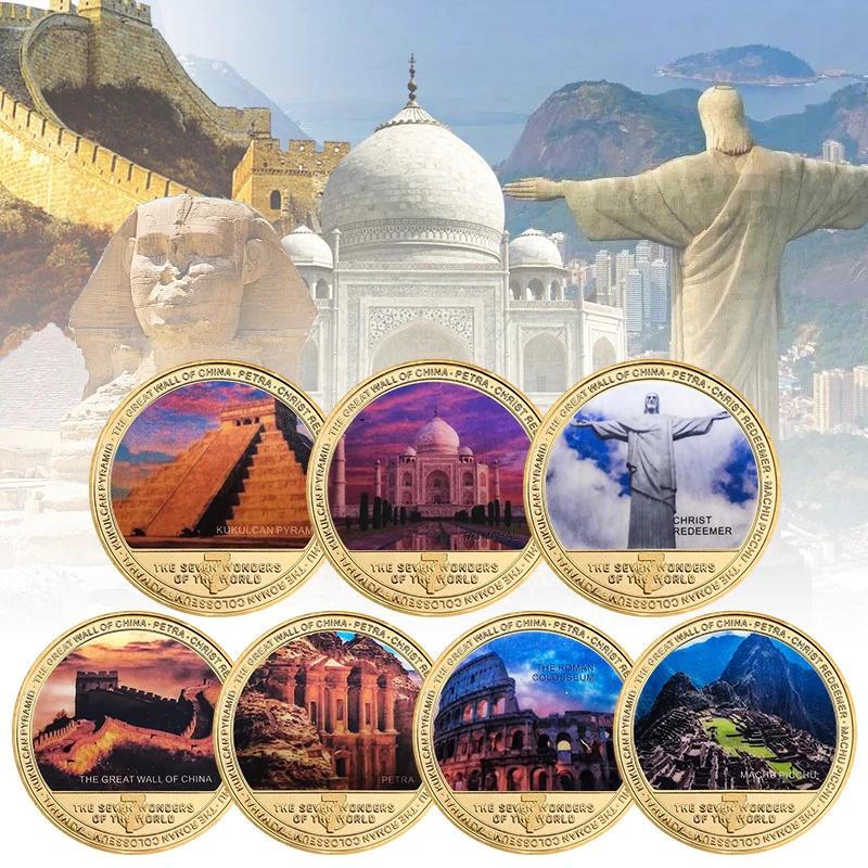 

Набор из 7 золотых памятных монет "Семь чудес света"