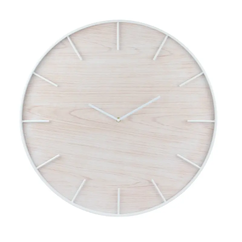 

White Analog Round Modern Battery Operated Wall Clock