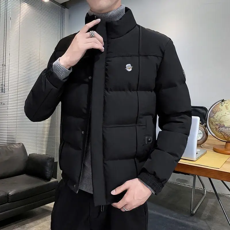 Winter Men's Golf Jackets Korea Fashion Casual Stand-up Thicken Man Golf Wear Down Cotton-padded Jacket Golf Best Men Coats