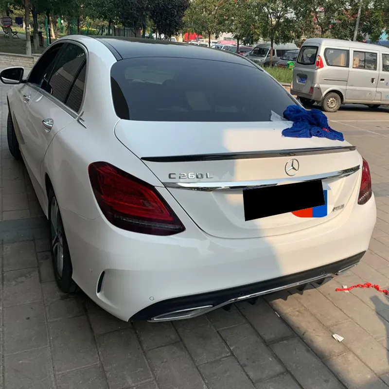 

For Mercedes Benz C-Class W205 Sedan Spoiler C200L C260L C300L 2015 to 2021 ABS Car Rear Trunk Lip Spoiler Car Styling