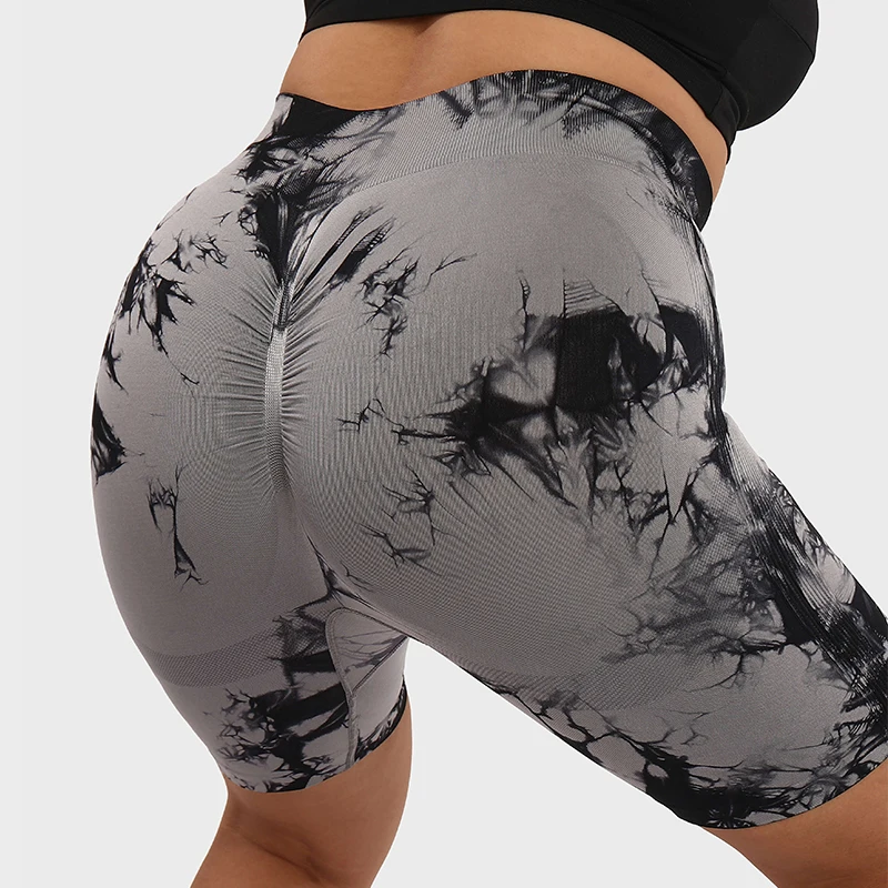 LUOYIYANG Tie Dye Seamless Plus Size Women's Shorts Push Up Gym Booty Lifting Sports Fitness Woman 2023 Yoga Clothing L-3XL