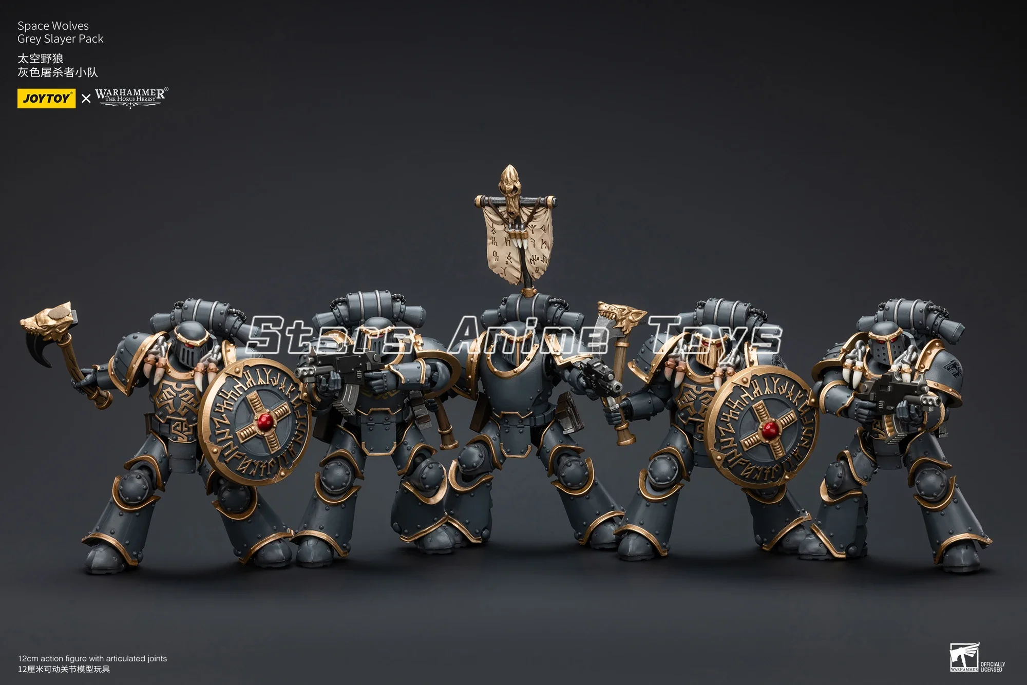 Фото Фигурка 1/18 JOYTOY Warhammer The Horus Heresy Space Wolves Grey Slayer Pack, оригинальная игрушка №5