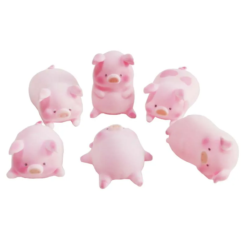 

6 Style Cute Flocking Pig Ornaments Car Accessories Office Desktop Toy Closet Bedside Table Ornament Birthday Gift For Girl Baby