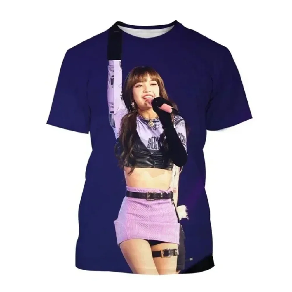 Мужская и женская модная футболка с 3D принтом LISA танцовщица поп-певица звезд