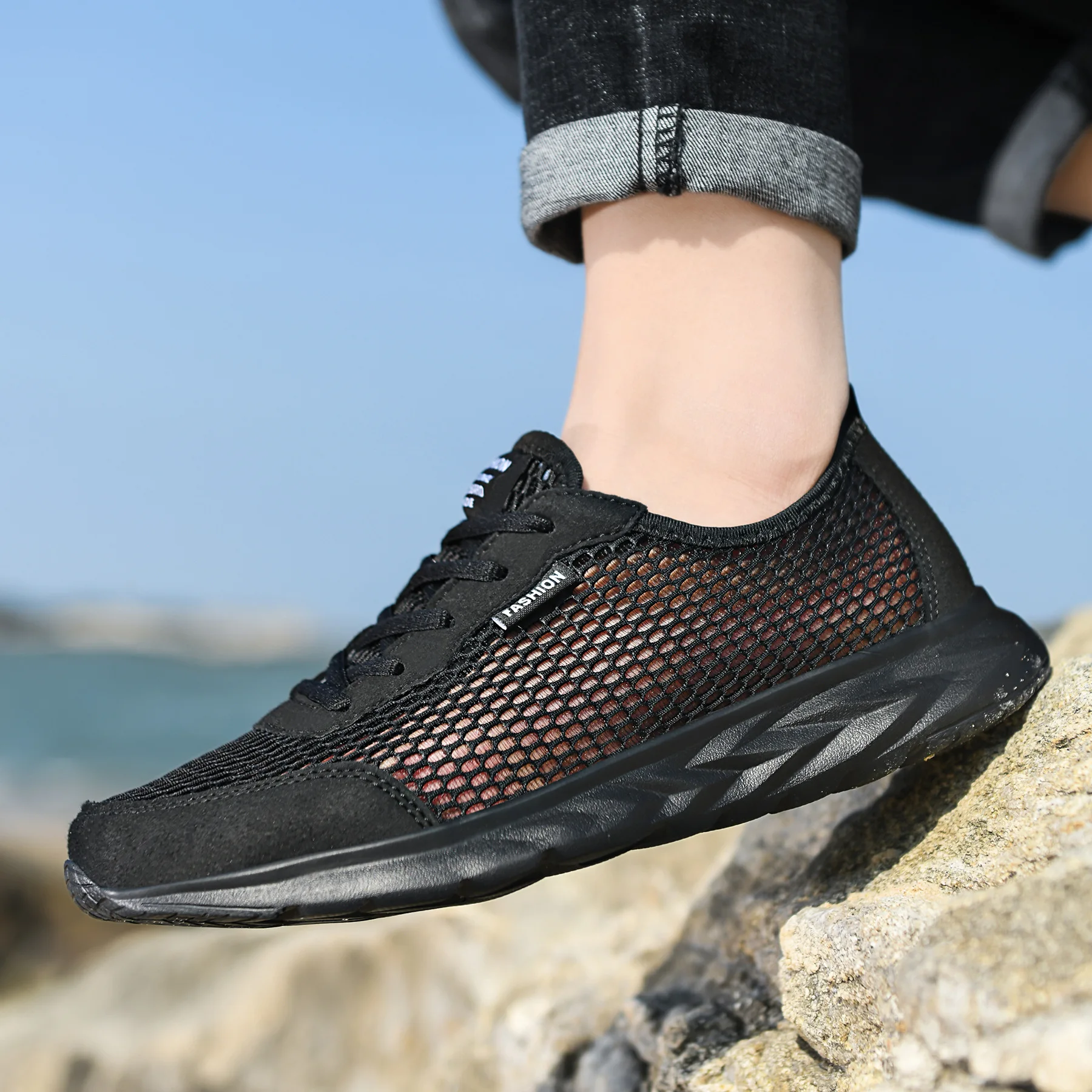 Men Casual Sport Air Mesh Breathable Running Sneaker For Male Light Weight Comfortable Outdoor Summer Shoe44
