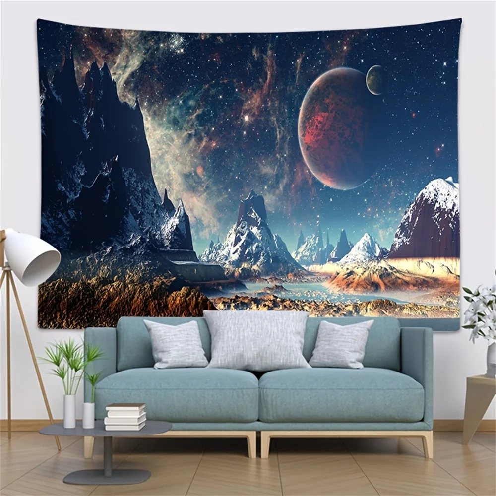 

1 Nordic Ins Moon Starry Sky Wallpaper Tapestry Art Decoration Blanket Curtain Pendant Home Bedroom Living Room Decoration