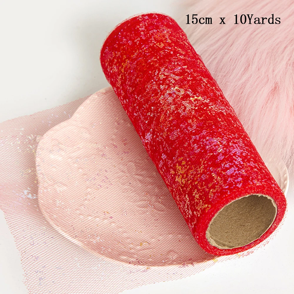 Радужный градиентный тюль органза 10 ярдов 15 см с блестками