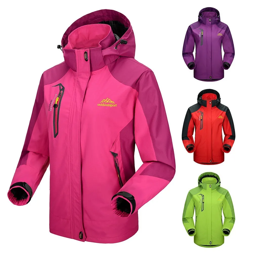 

Waterproof Jacket Windproof Raincoat Sportswear Outdoor Hiking Traveling Cycling Sports Detachable Hooded Coat for Women