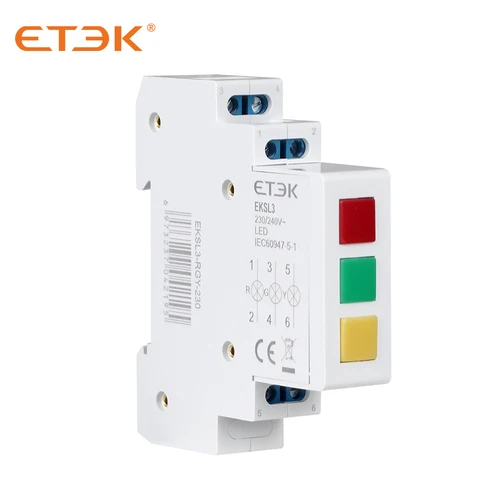 Модульная светодиодная сигнальная лампа ETEK с креплением на Din-рейку, красный, зеленый, желтый, синий, RGB, RGY, 220-240 В переменного тока, промышленная