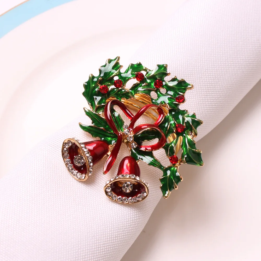 

Украшение для салфеток, с рождественскими Соснами и колокольчиками, 2022