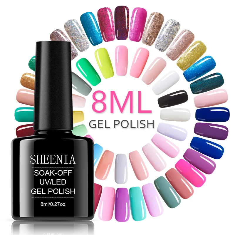 

HEALLOR 2022 gel nail high class black glass bottle glitter gel polish 83 colors nail polish gel not fall off uv nail polish gel