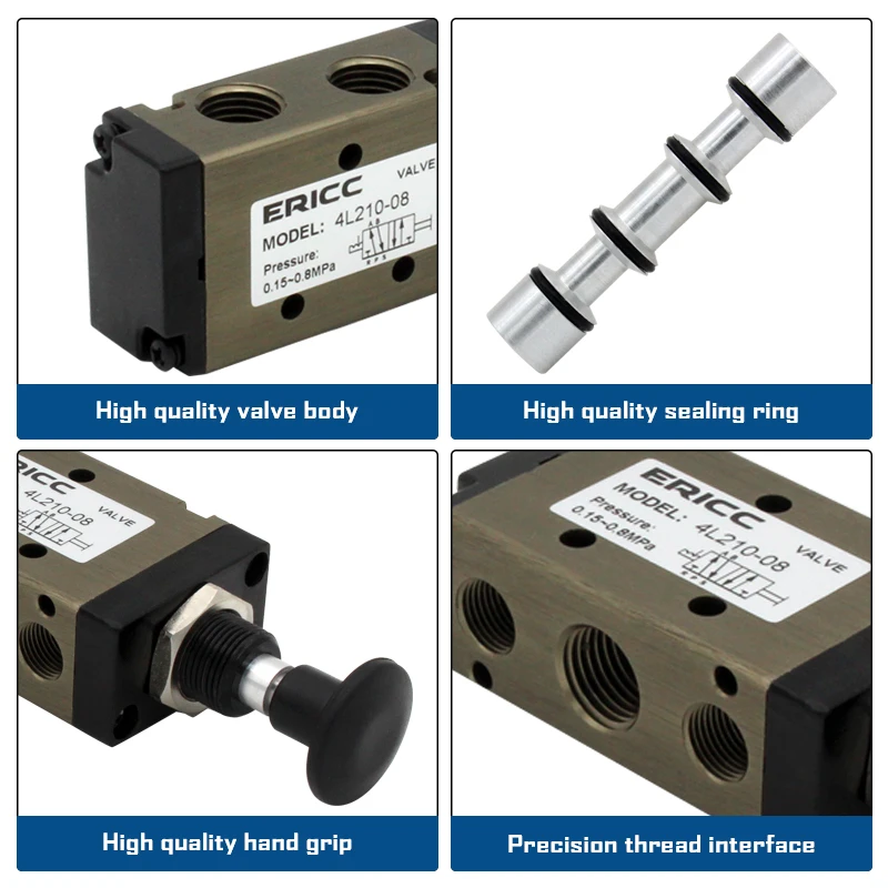 4L210-08 4R210-08 Ручной клапан 2-ходовой 5-позиционный двухтактный пневматический