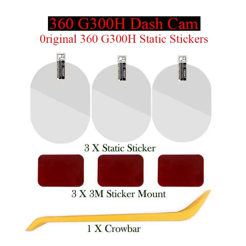 

for original 360 G300H Dash Cam Smart 3M Film and Static Stickers for 360 G300H Car DVR 3M film 3pcs