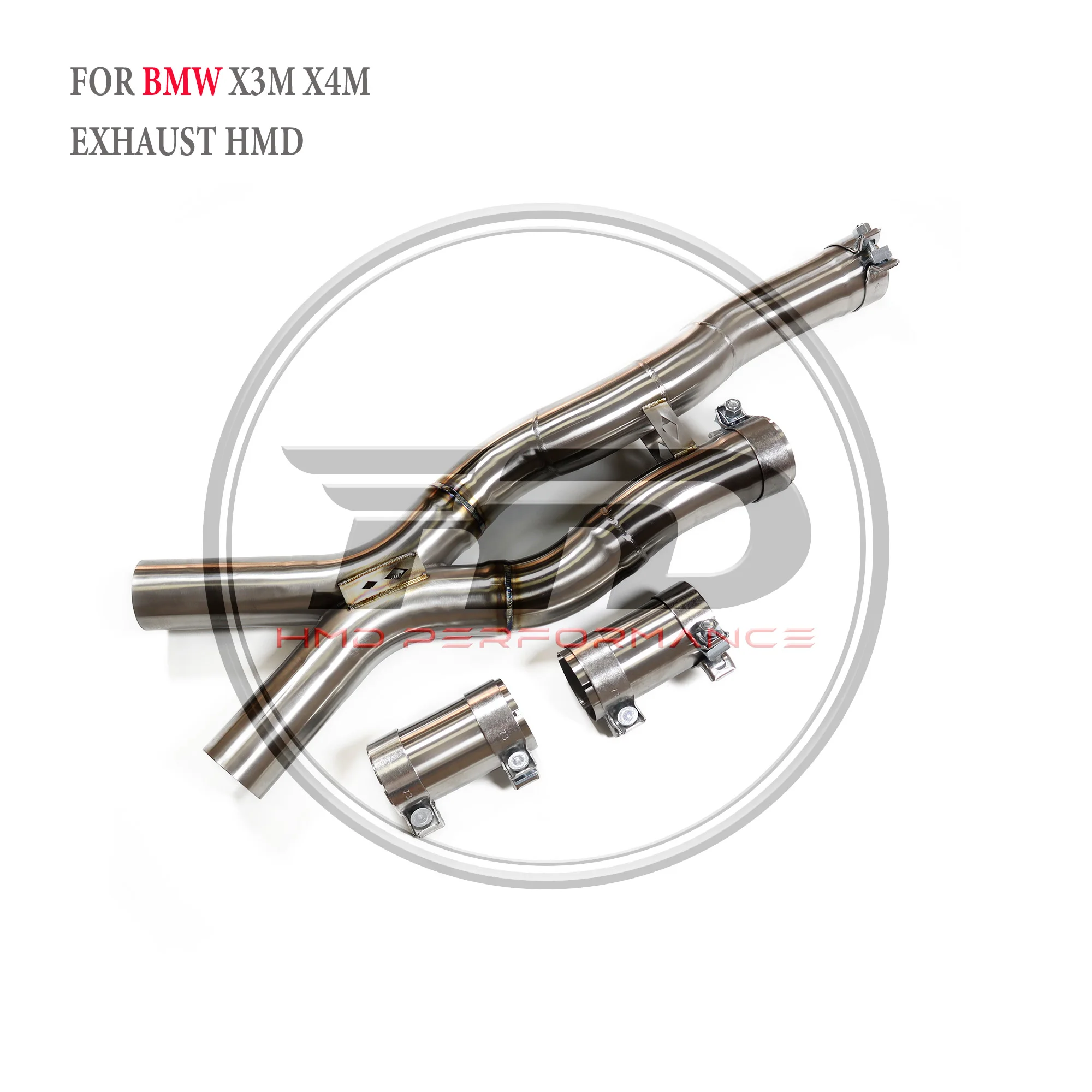 

HMD Stainless Steel Exhaust System Middle Pipe for BMW X3M X4M F97 F98 2019+ 2.75" X Tube Delete Resonator