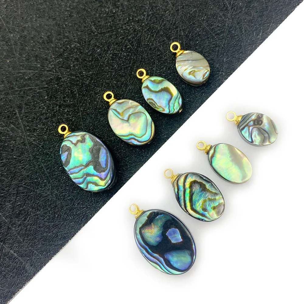 

2pcs/Bag Natural Abalone Shell Oval Pendant 6-25mm Shell Pendant Charm Jewelry Making DIY Earring Necklace Bracelet Accessories