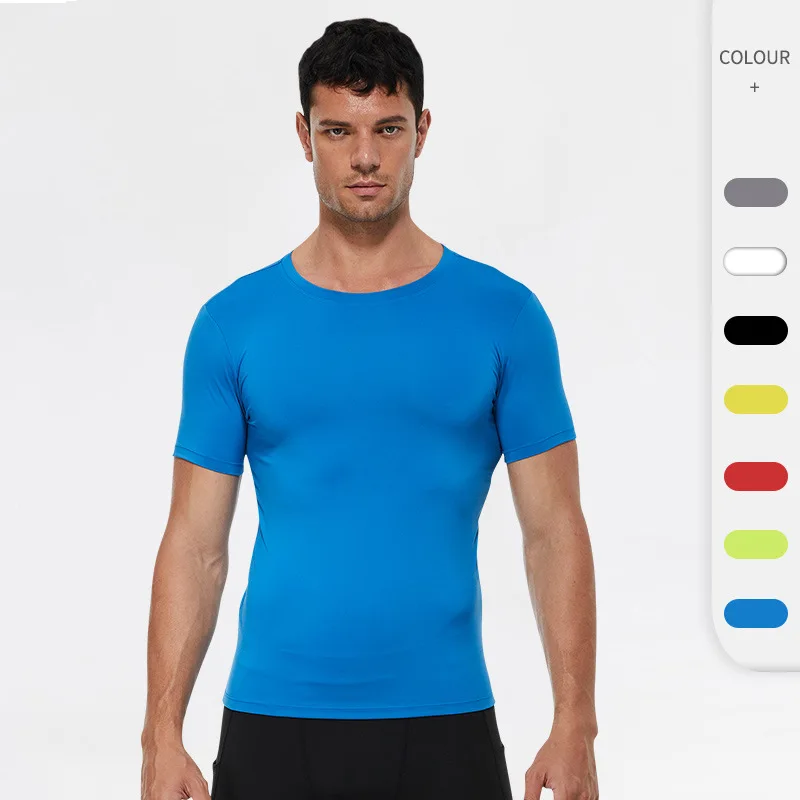 

Фитнес, спорт, бег, облегающая футболка, эластичная быстросохнущая футболка, футболки с коротким рукавом