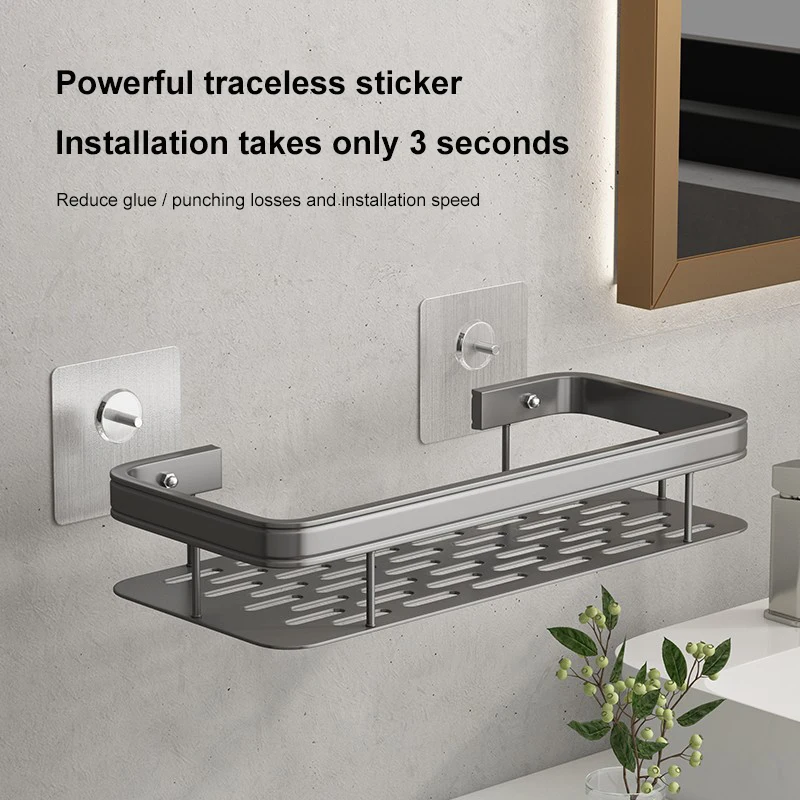 

Shower Storage Holder Shelf Bathroom No Drilling Pole Shelves Shampoo Tray Stand Lifting Rod Shower Head Holder Rack Organizer