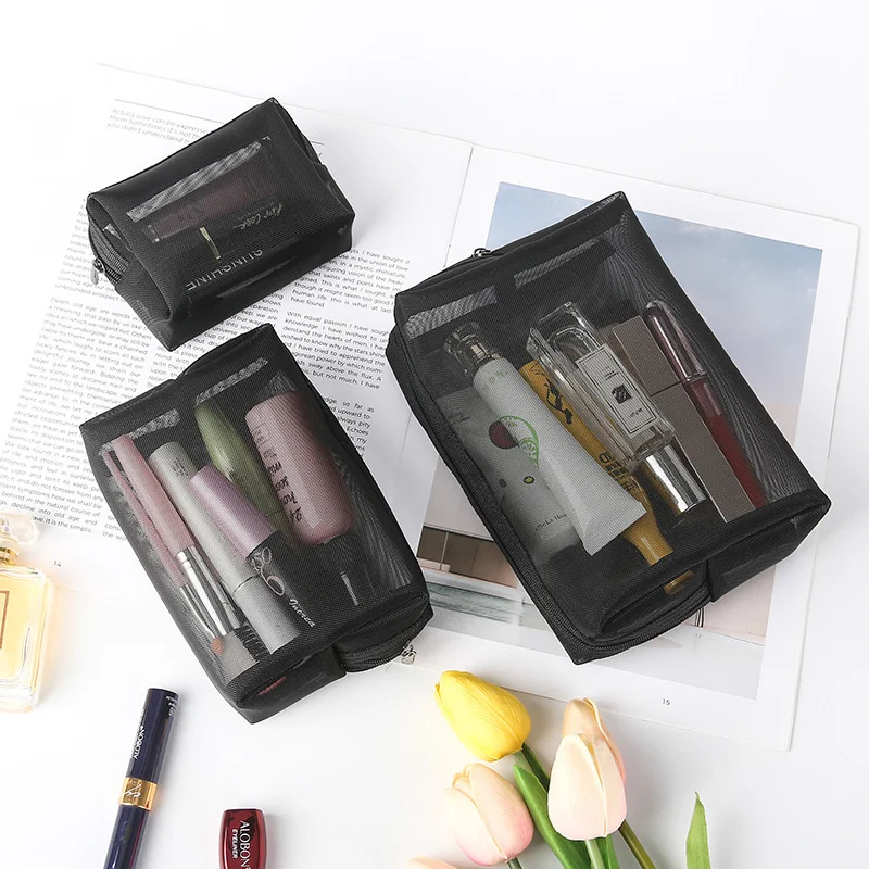 

3Piece Set Women Transparent Cosmetic Bag Travel Function Makeup Case Zipper Make Up Organizer Storage Pouch Toiletry Wash Bag