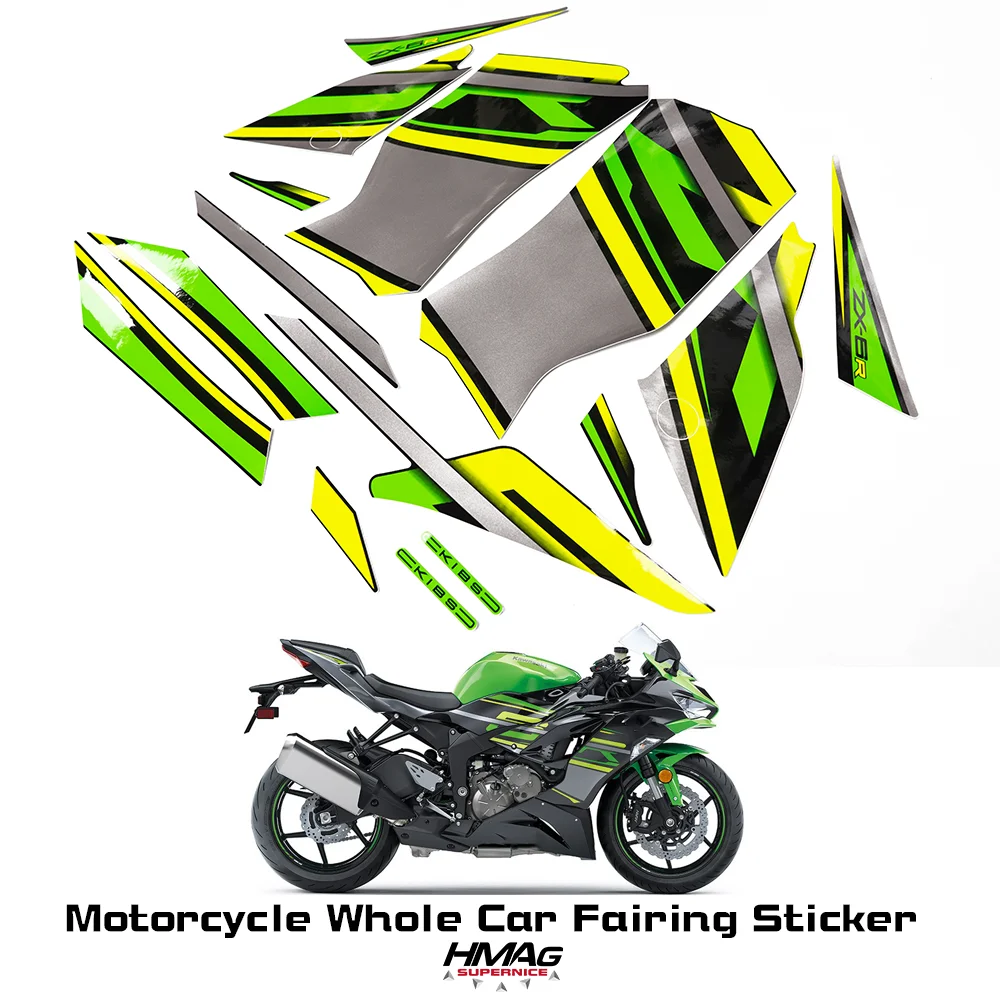 

Kit For ZX6R 2019 ZX6R ABS Motorcycle Whole Car Fairing Sticker Decals