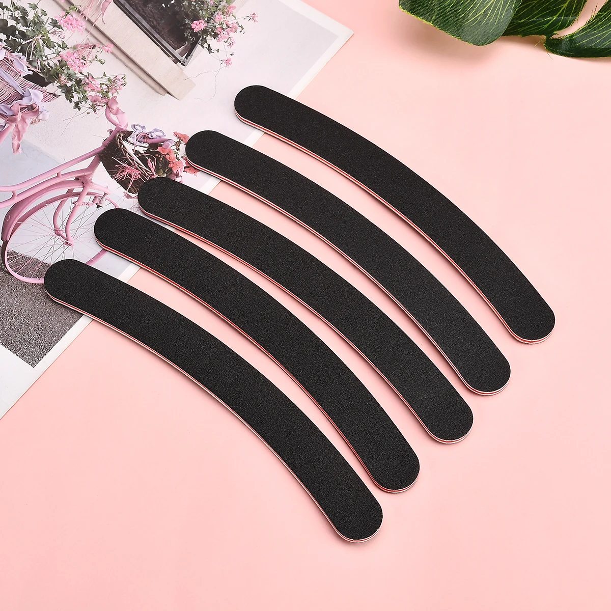 

5 Piece Nail File Set Black Heart Bending Strip Nail Polishing Strip Nail Strips Pedicure Nail Tools Professional Nail File