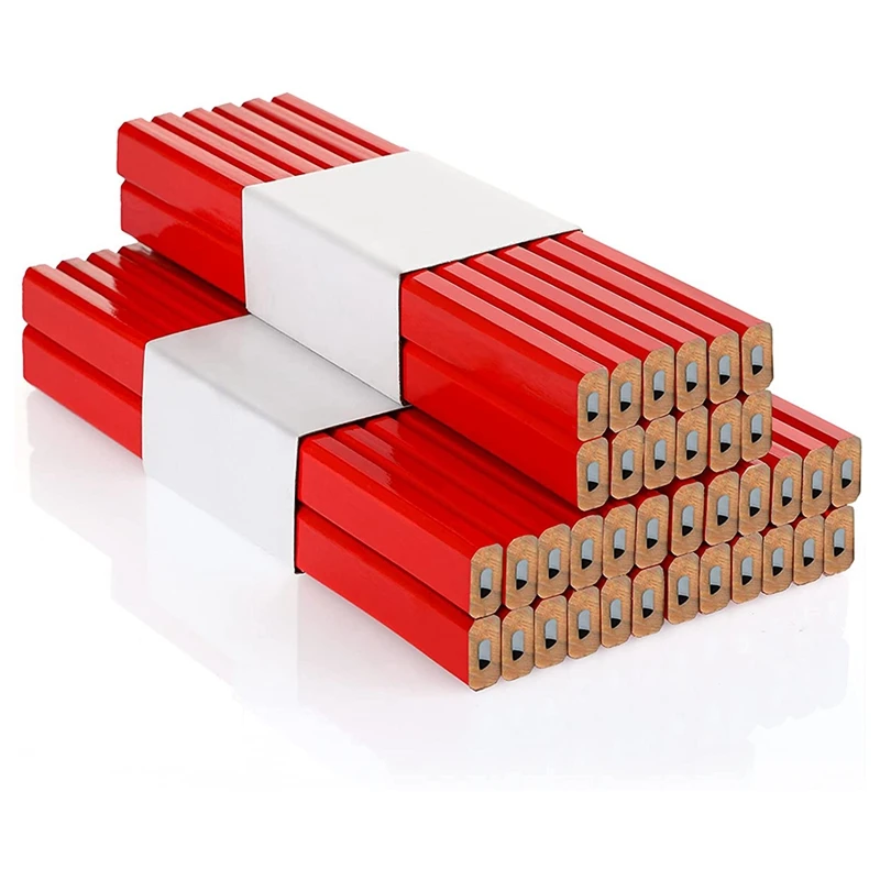 

36 Pieces 7 Inch Construction Pencils Hardwood Pencil Octagonal Flat Carpenter Pencils Woodworking Marking