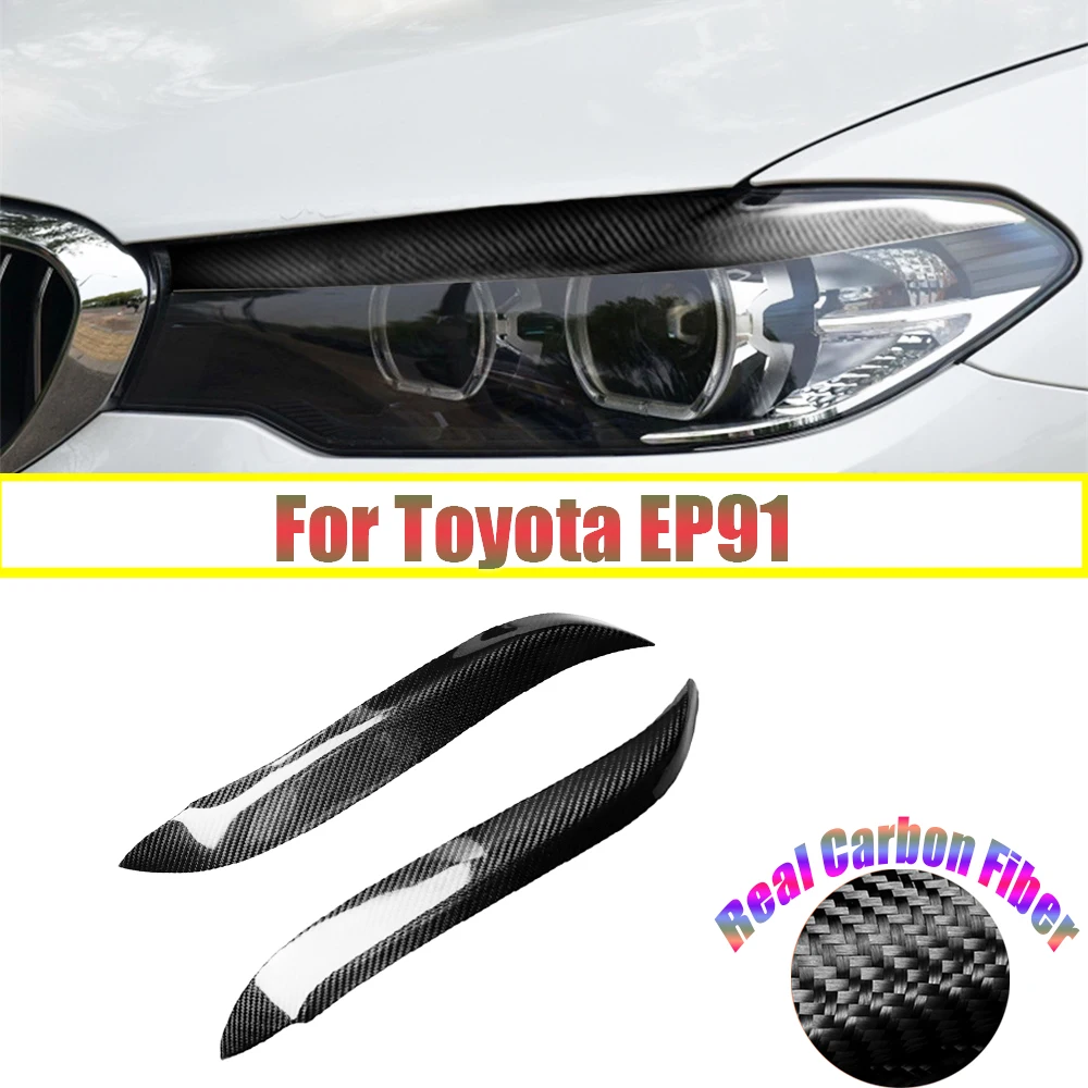

cr Headlight Cover Eyebrows Eyelids For Toyota Starlet Glanza EP91 1996-1999 Car Styling Auto Accessories