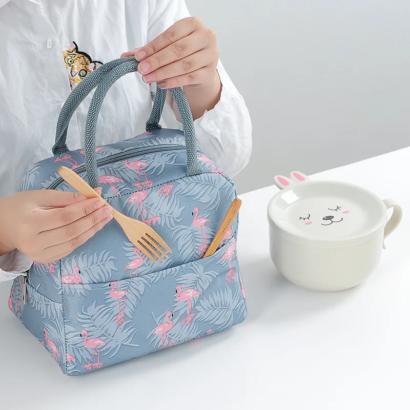 

Aluminum Foil Thickened Flamingo Insulation Bag Lunch Box Bag Lunch Bento Bag Handbag